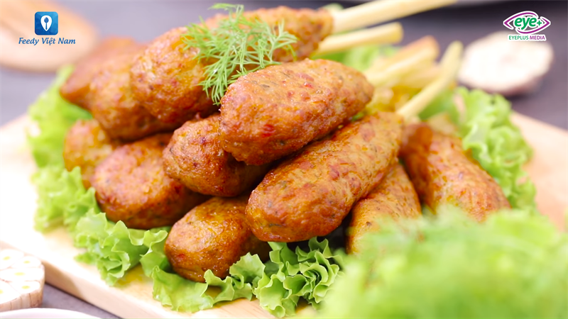Bước 4 Thành phẩm Chạo cá bọc sả