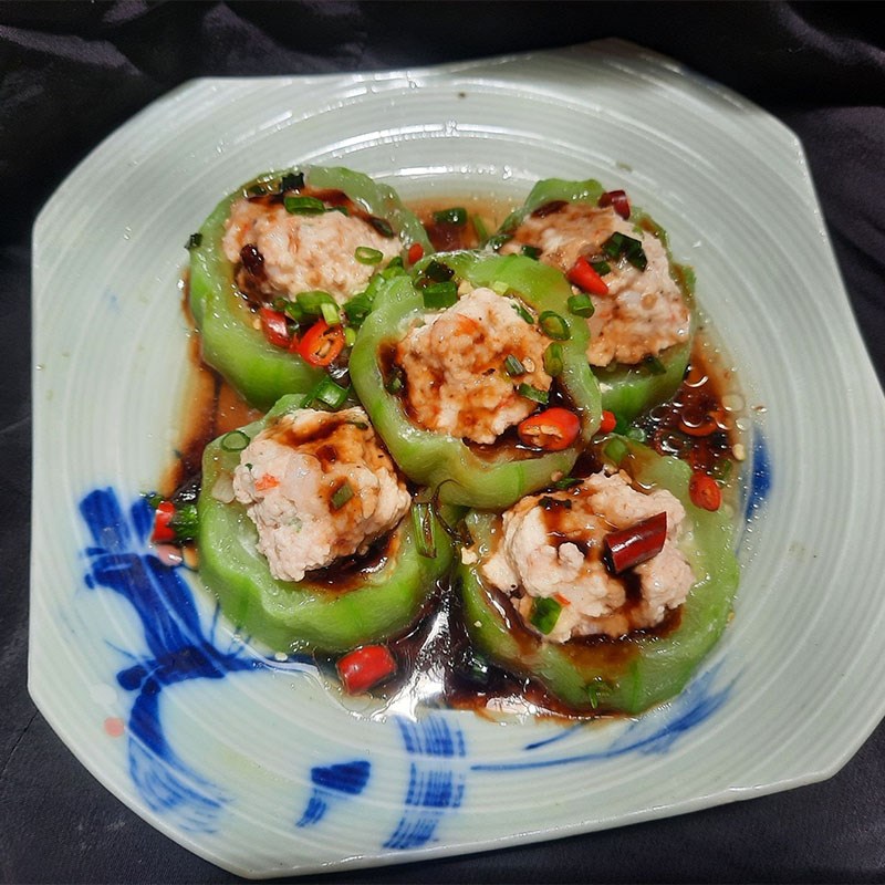 Bước 4 Thành phẩm Mướp hương nhồi tôm hấp