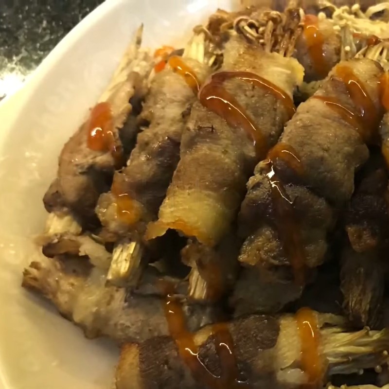 Bước 4 Thành phẩm Bò cuộn nấm kim châm bằng nồi chiên không dầu