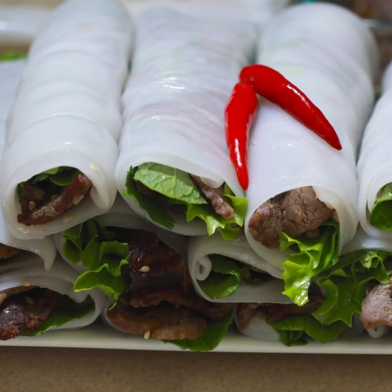 Bước 7 Thành phẩm Bánh ướt cuốn thịt nướng Hội An