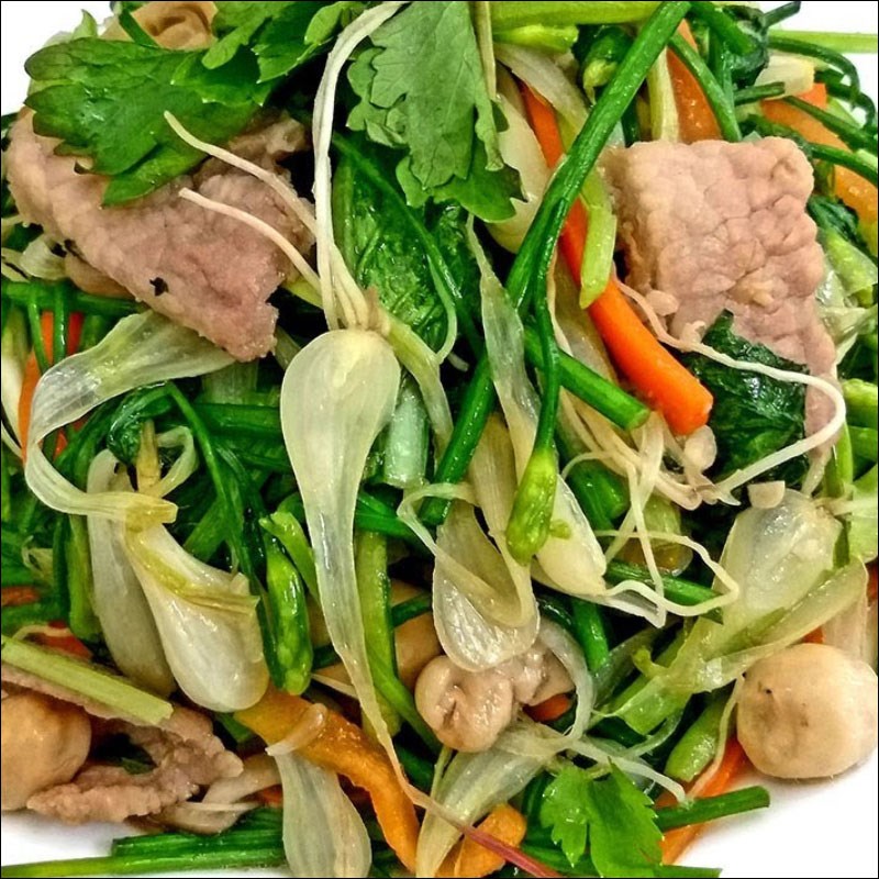Bước 4 Thành phẩm Củ kiệu xào thịt heo thập cẩm