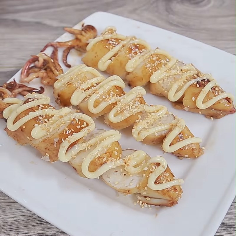 Bước 6 Thành phẩm Mực nướng nhồi cơm sốt teriyaki