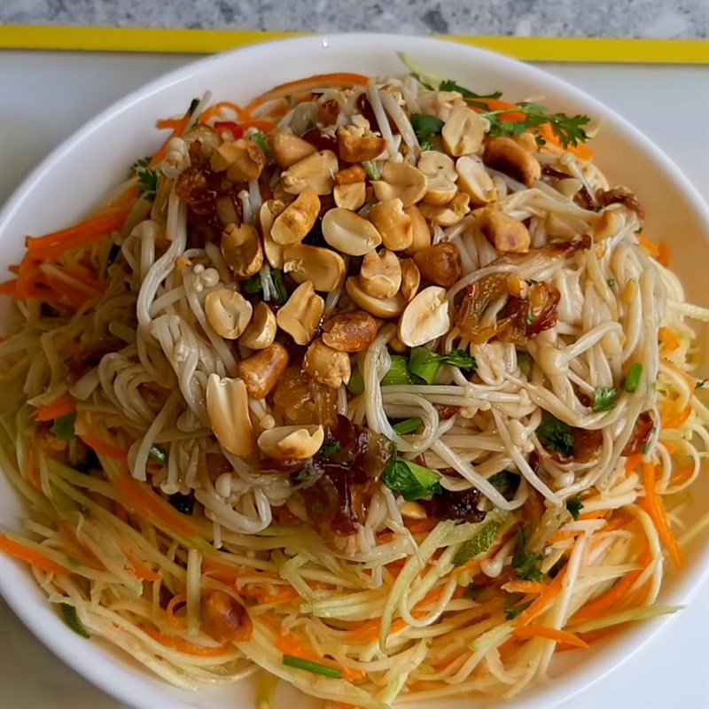 Bước 5 Thành phẩm Gỏi xoài nấm kim châm chay