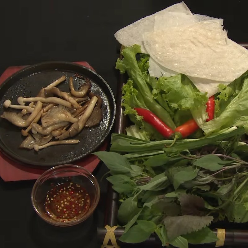 Bước 4 Thành phẩm Bò né chay - nấm né