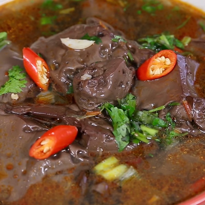 Bước 5 Thành phẩm Canh huyết heo nấu cay