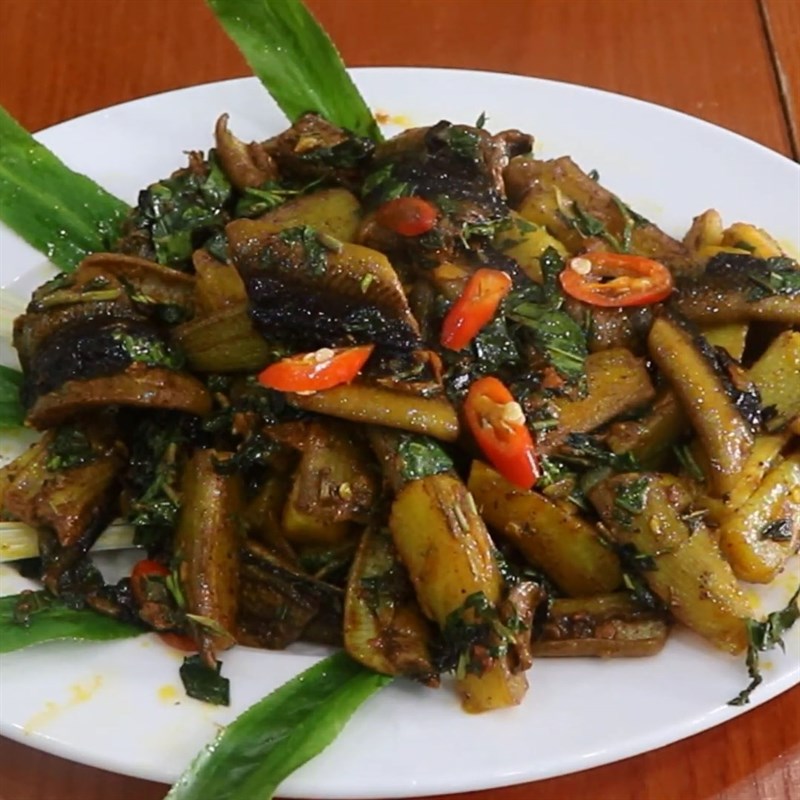 Bước 5 Thành phẩm Lươn xào chuối xanh