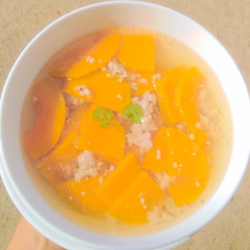 Bước 3 Thành phẩm Canh bí đỏ thịt bằm (công thức được chia sẻ từ người dùng)