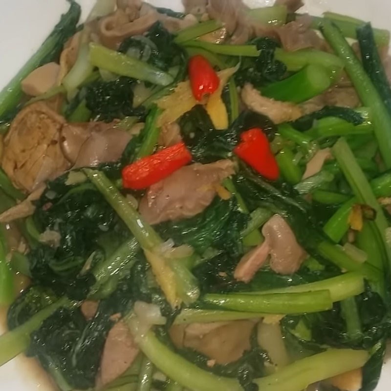 Bước 5 Thành phẩm Lòng gà xào rau cải