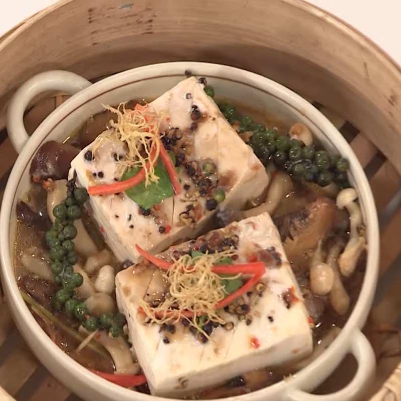 Bước 5 Thành phẩm Đậu hũ hấp nấm
