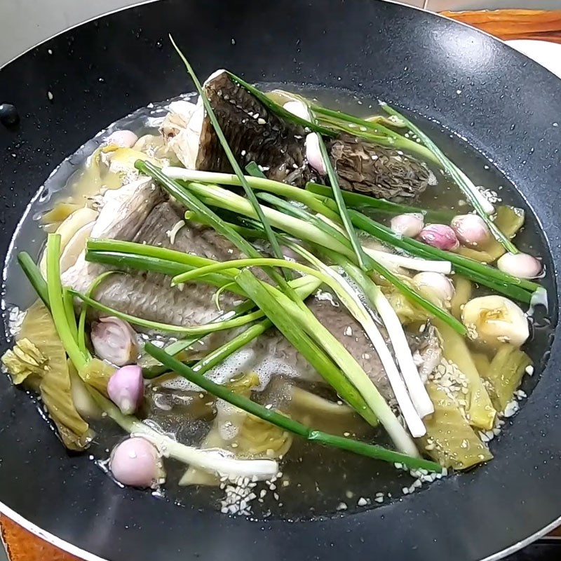 Bước 6 Thành phẩm Cá lóc hấp dưa cải (cải chua)
