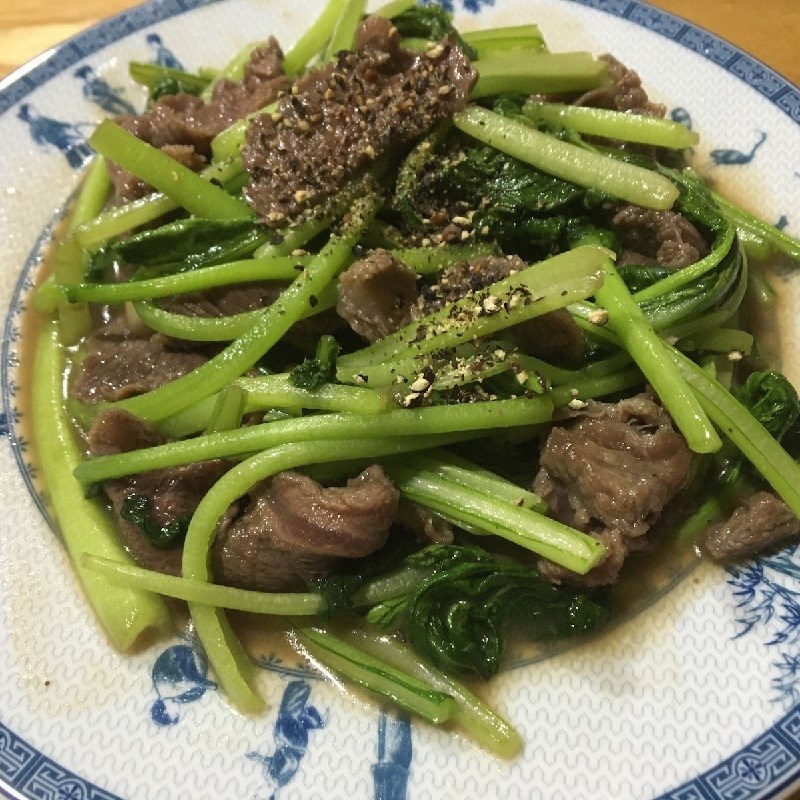 Bước 3 Thành phẩm Cải ngọt xào thịt bò