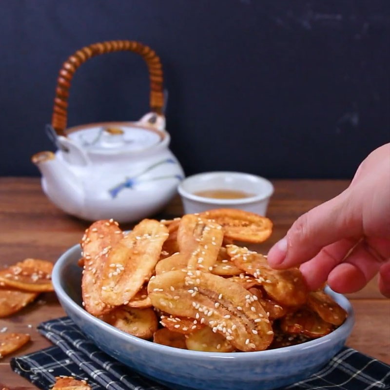 Bước 3 Thành phẩm Snack chuối chiên mè
