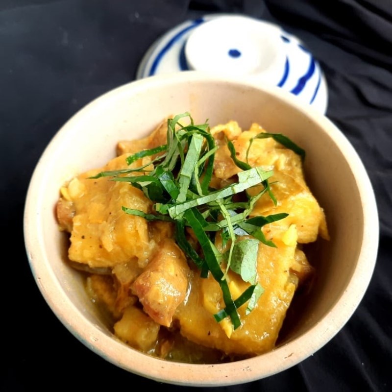 Bước 3 Thành phẩm Thịt om chuối xanh