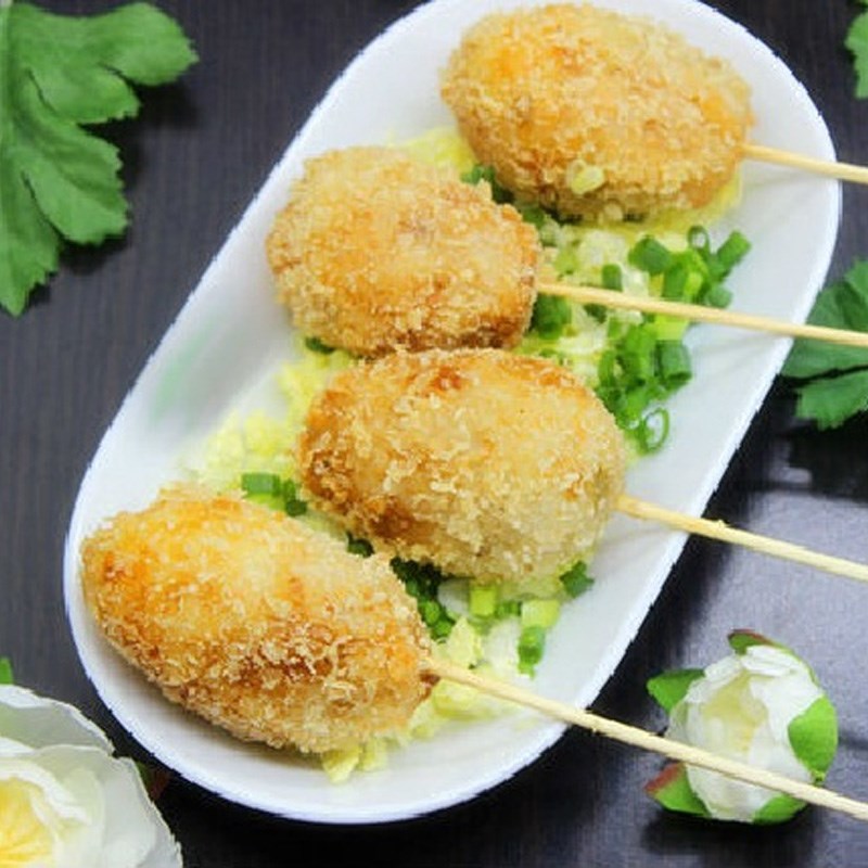 Bước 4 Thành phẩm Khoai môn xiên que chiên xù