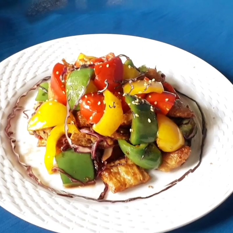 Bước 4 Thành phẩm Tàu hũ ky xào ớt chuông