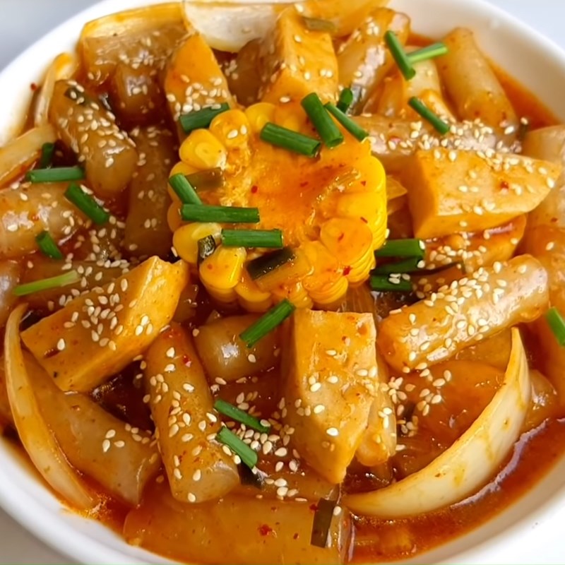 Bước 5 Thành phẩm Bánh gạo Tokbokki chay
