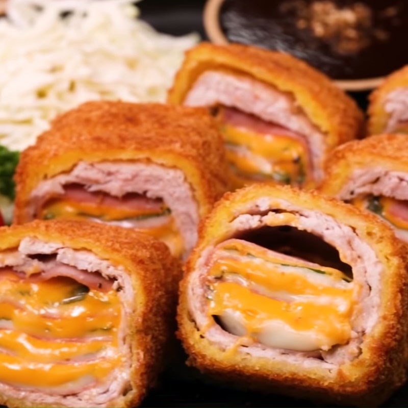 Bước 7 Thành phẩm Thịt heo cuộn phô mai jambon chiên xù