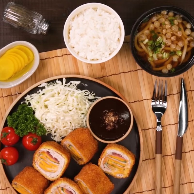 Bước 7 Thành phẩm Thịt heo cuộn phô mai jambon chiên xù