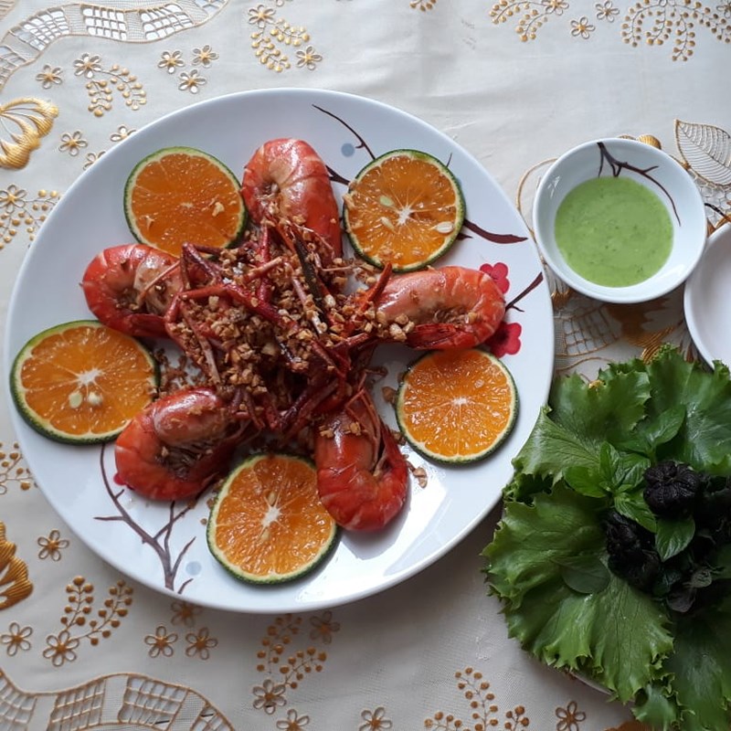Bước 4 Thành phẩm Tôm càng xanh sốt bơ tỏi