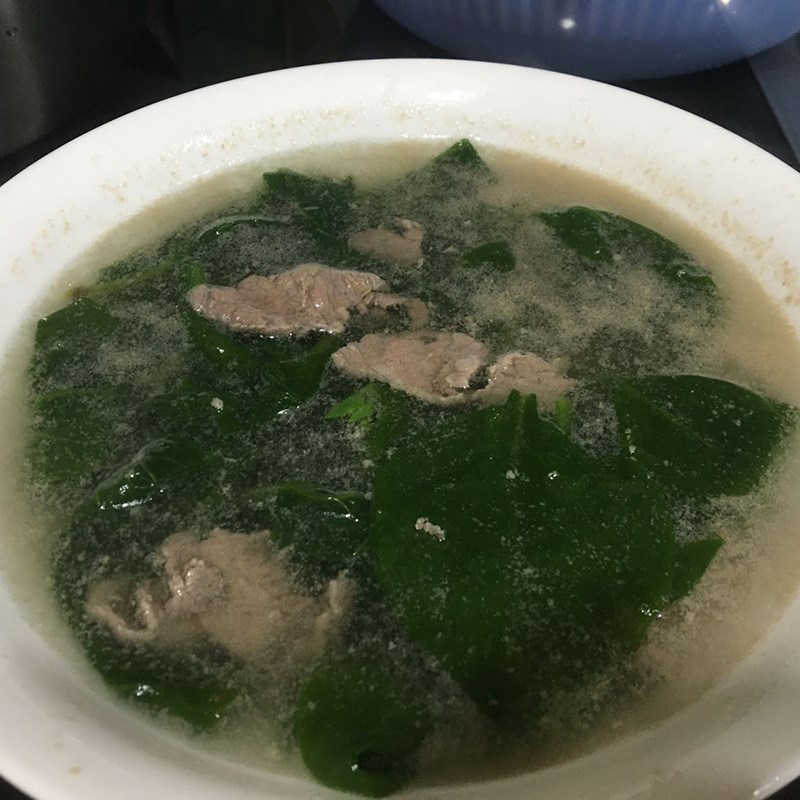 Bước 3 Thành phẩm Canh mồng tơi thịt bò