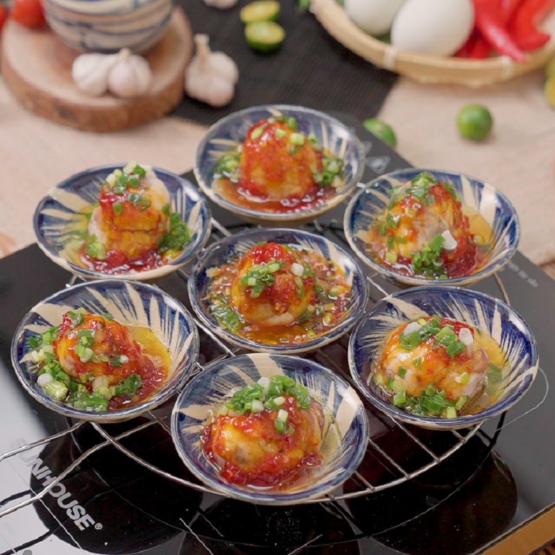 Bước 4 Thành phẩm Vịt lộn nướng sốt ớt