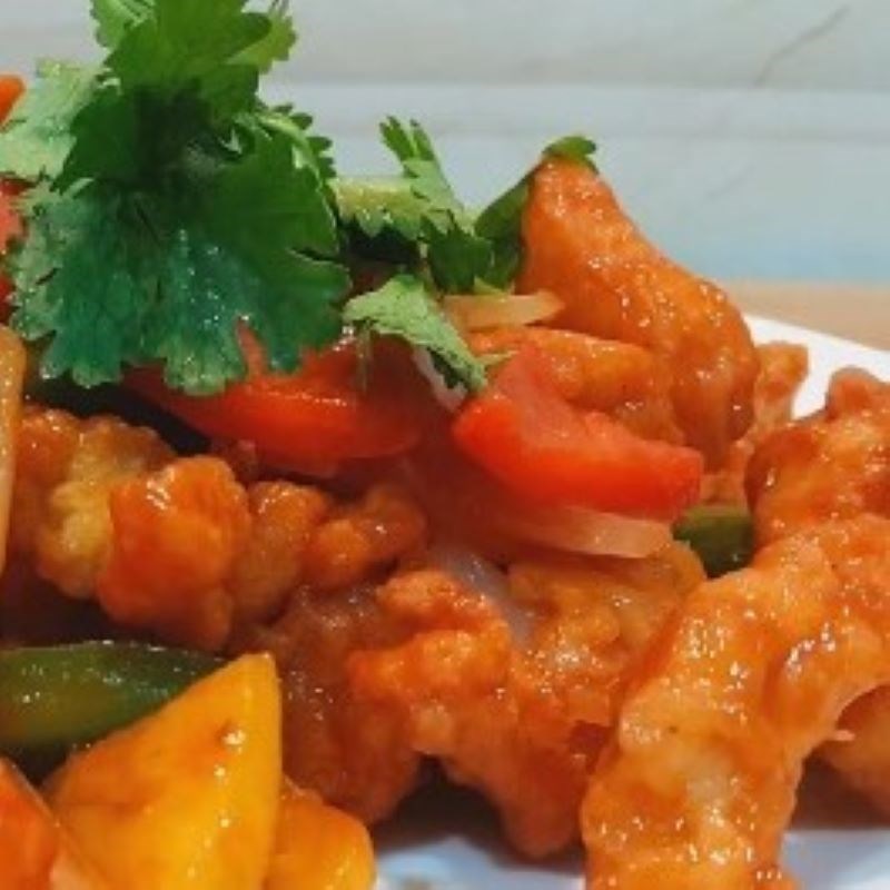 Bước 7 Thành phẩm Ức gà xào chua ngọt