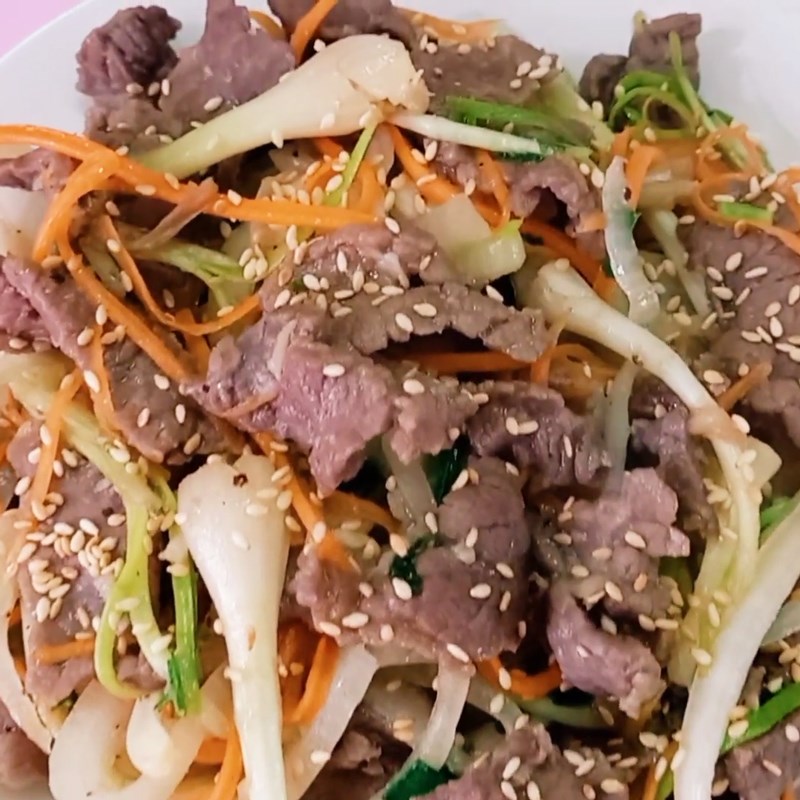 Bước 4 Thành phẩm Củ kiệu xào thịt bò