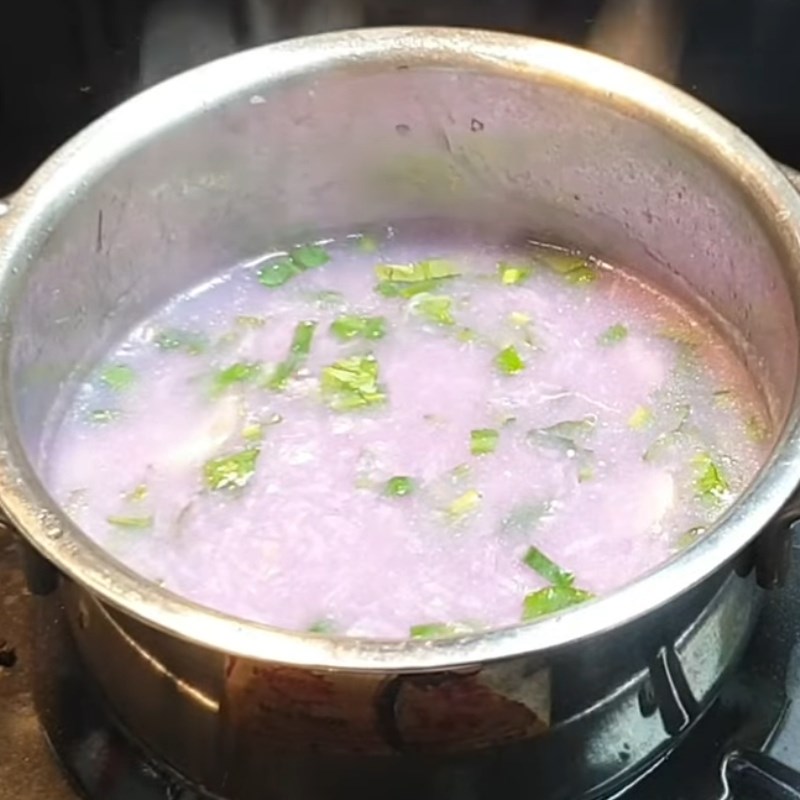 Bước 4 Thành phẩm Canh khoai mỡ chay nấm đùi gà
