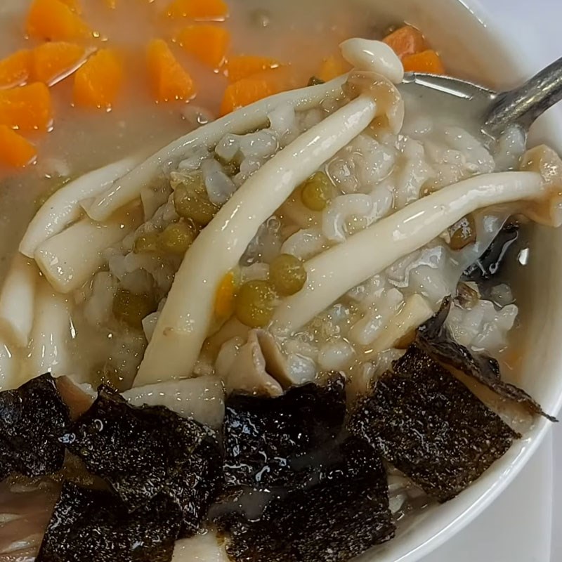 Bước 5 Thành phẩm Cháo đậu xanh chay nấm