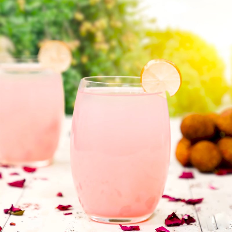 Bước 3 Thành phẩm Soda vải hoa hồng
