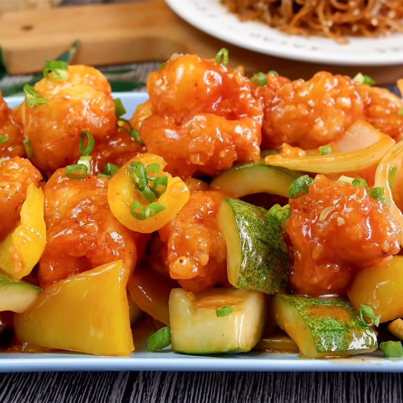 Bước 7 Thành phẩm Tôm chiên sốt chua ngọt