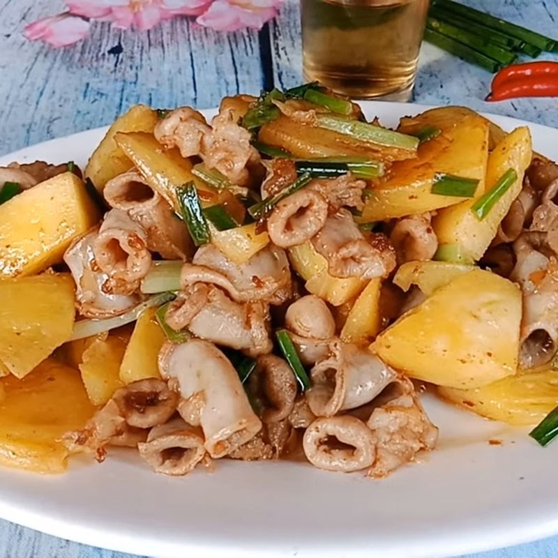 Bước 5 Thành phẩm Lòng heo xào dứa (thơm)