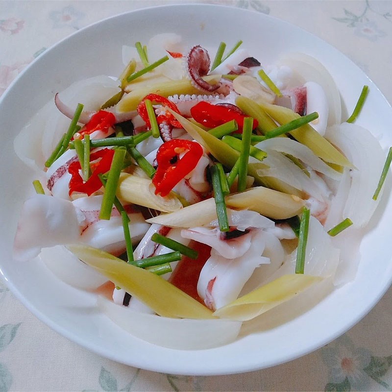 Bước 3 Thành phẩm Mực hấp gừng sả