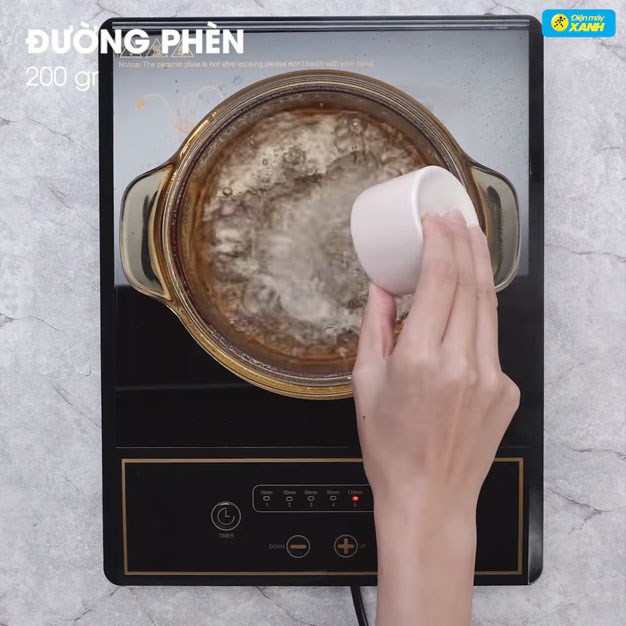 Bước 1 Đun nước đường Trà chanh - sả - gừng