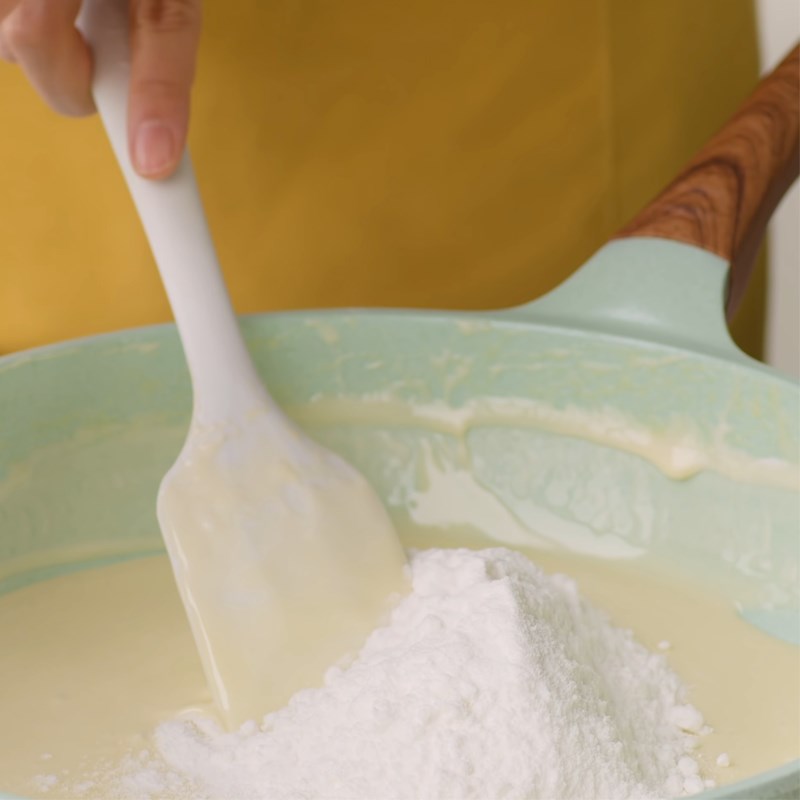 Bước 4 Trộn bột cốt dừa Kẹo Nougat chanh sữa dừa