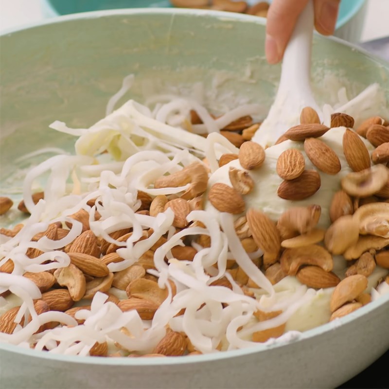 Bước 5 Trộn hạt ngũ cốc Kẹo Nougat chanh sữa dừa
