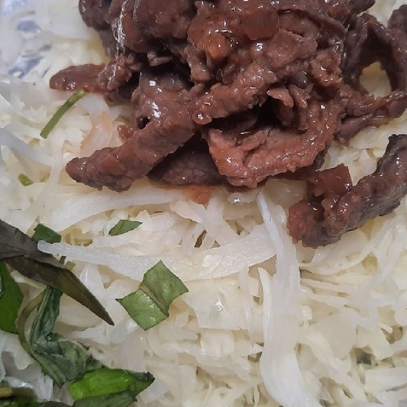 Bước 3 Trộn bắp cải với thịt bò Thịt bò trộn bắp cải