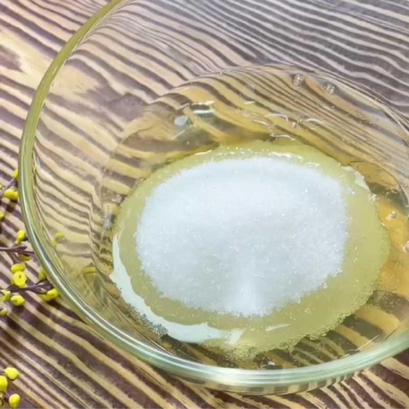 Bước 1 Trộn bột Bánh tiêu sầu riêng (Công thức được chia sẻ từ Tiktok Cách Nấu Ngon cùng Cách Nấu Ngon)