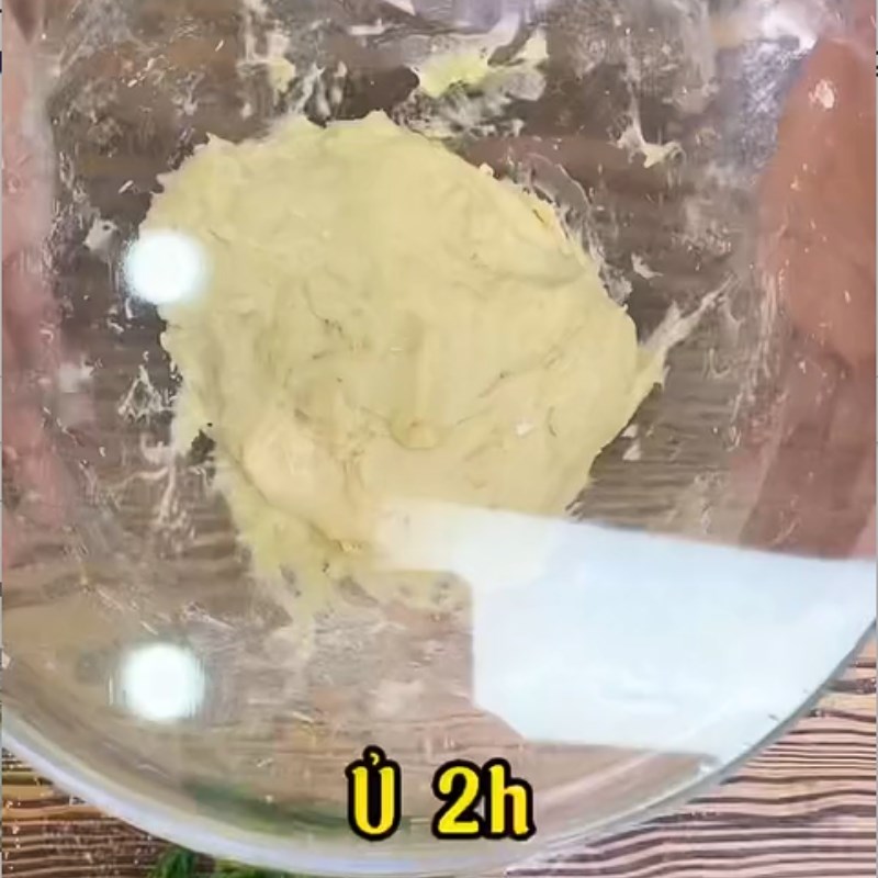 Bước 1 Trộn bột Bánh tiêu sầu riêng (Công thức được chia sẻ từ Tiktok Cách Nấu Ngon cùng Cách Nấu Ngon)