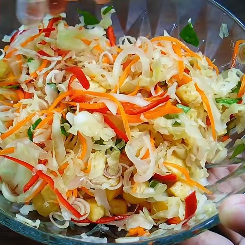 Bước 4 Trộn gỏi Gỏi bắp cải cà rốt chay