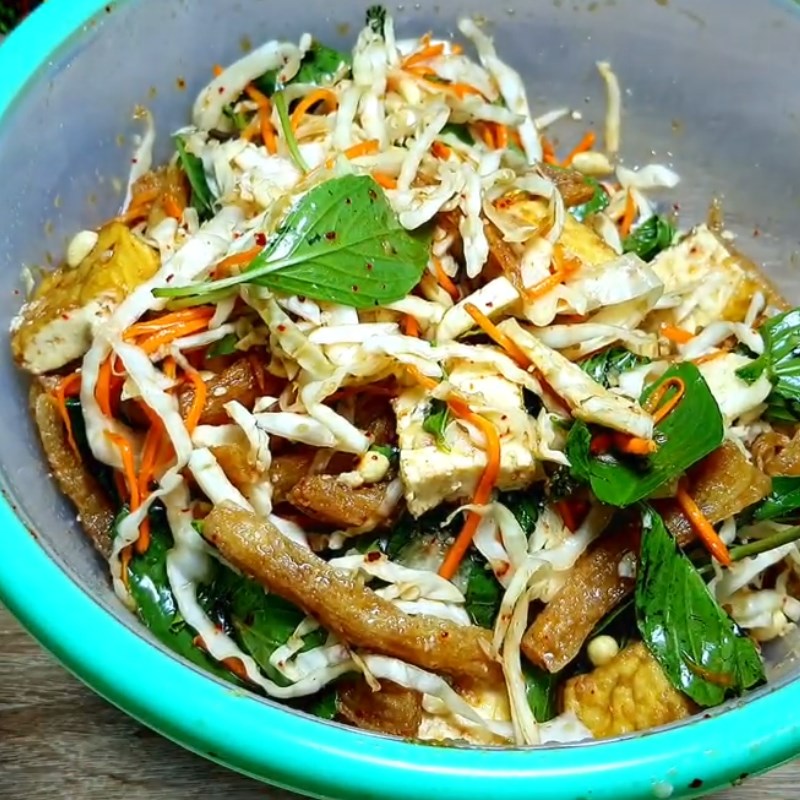 Bước 4 Trộn gỏi Gỏi bắp cải cà rốt sườn chay