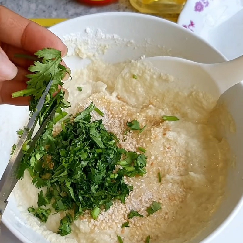 Bước 2 Trộn hỗn hợp chả Chả cá chay từ hạt sen