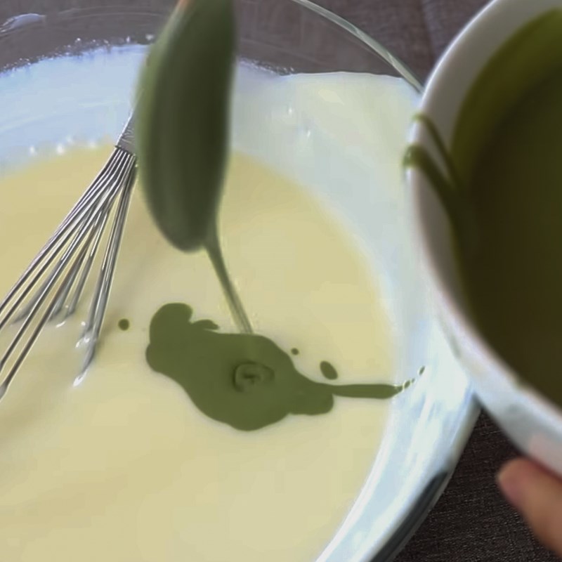 Bước 5 Trộn kem trà xanh Cheesecake trà xanh (matcha)