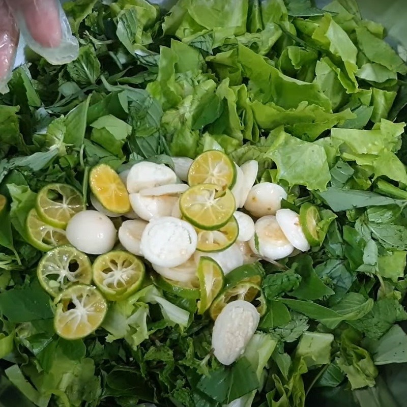 Bước 3 Trộn rau Gỏi bò cà pháo