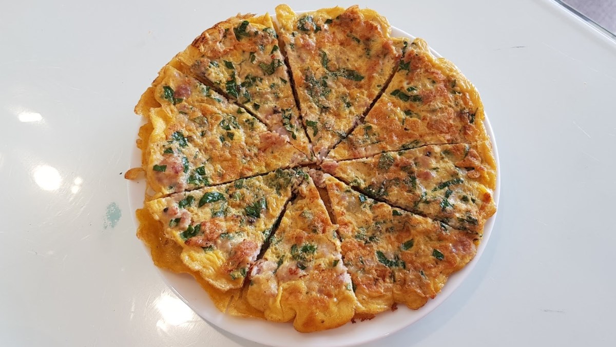 Trứng chiên lá lốt thịt băm
