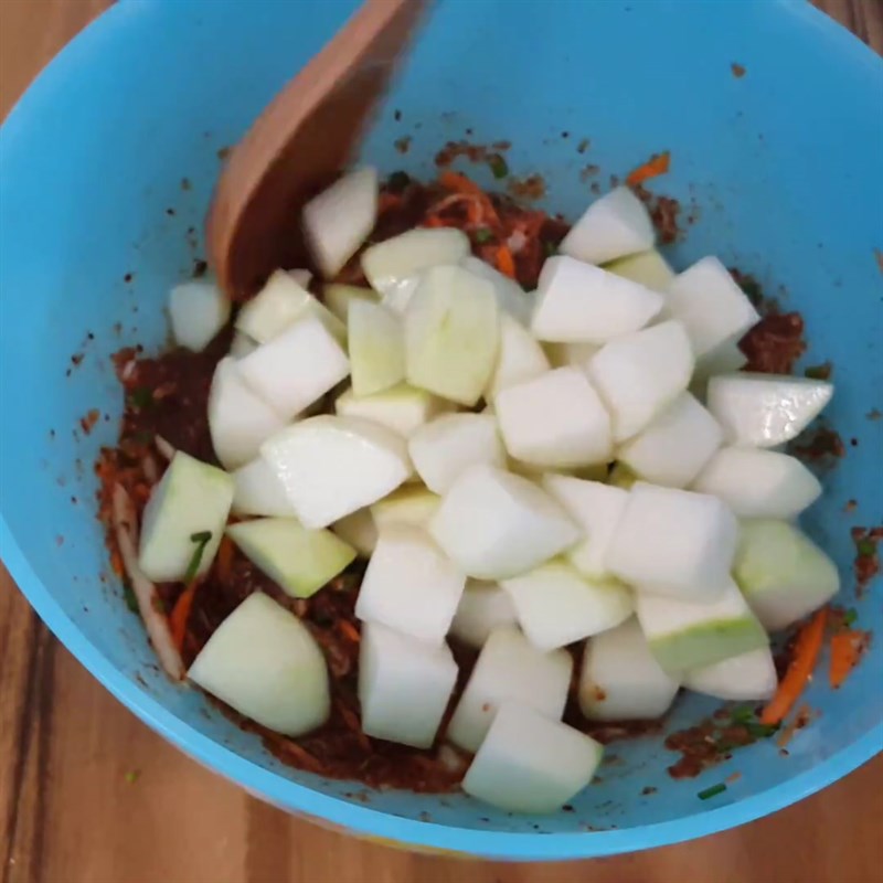 Bước 4 Ướp kimchi Kim chi su hào