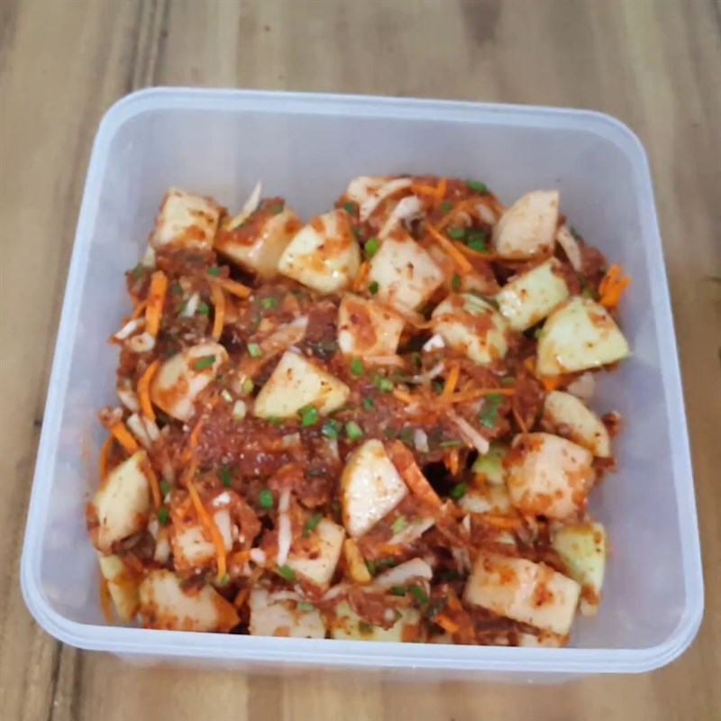 Bước 4 Ướp kimchi Kim chi su hào