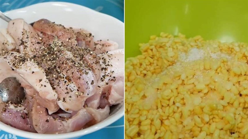 Bước 2 Ướp thịt Bánh chưng nếp cẩm nhân thịt heo