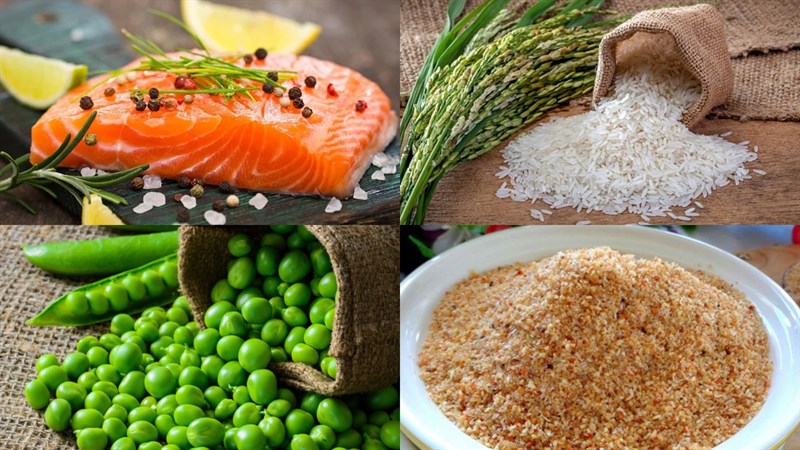 Nguyên liệu món ăn 2 cách nấu cháo cá hồi đậu hà lan và đậu phộng