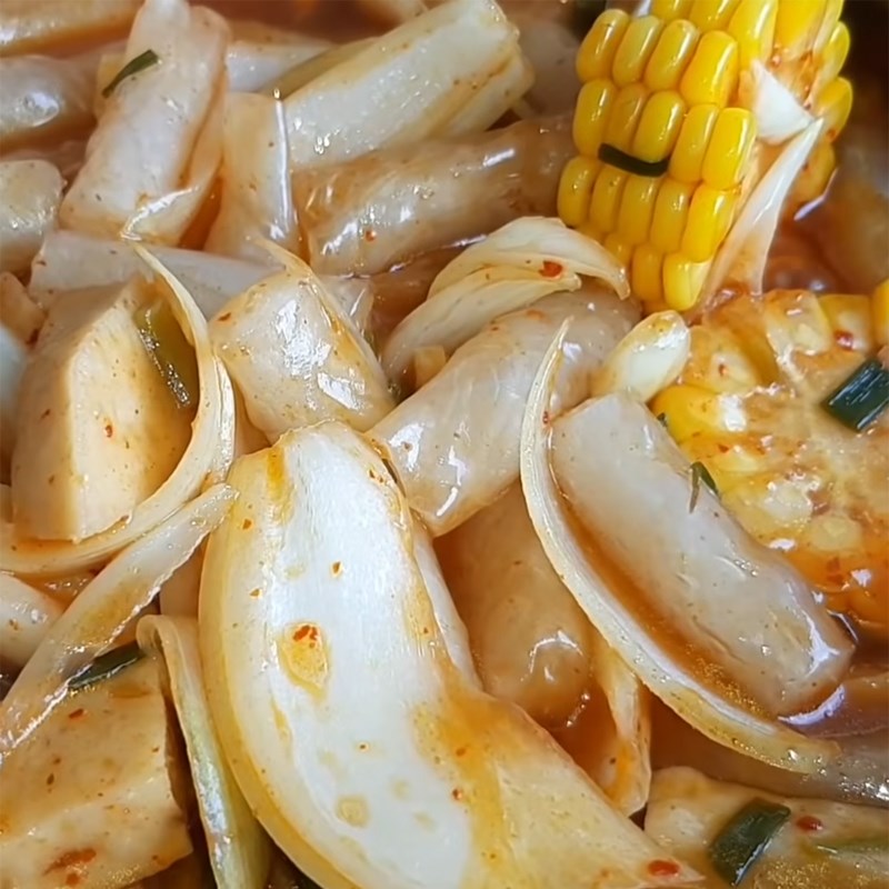 Bước 4 Xào bánh gạo Bánh gạo Tokbokki chay
